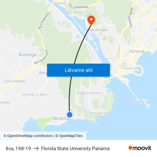 8va, 198-19 to Florida State University Panamá map