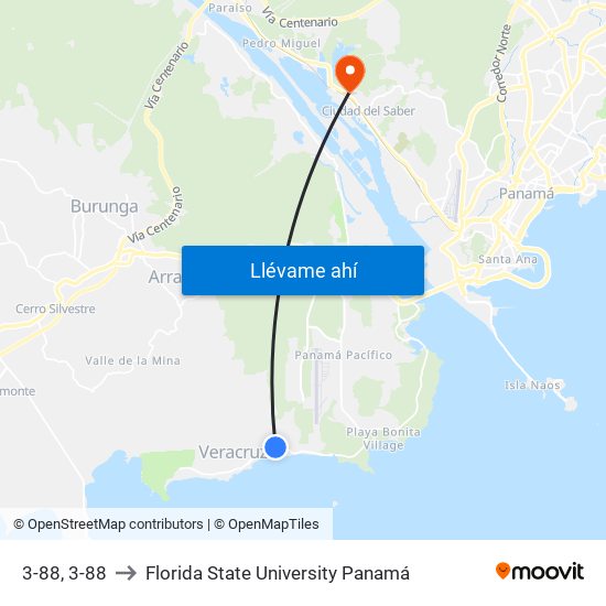 3-88, 3-88 to Florida State University Panamá map