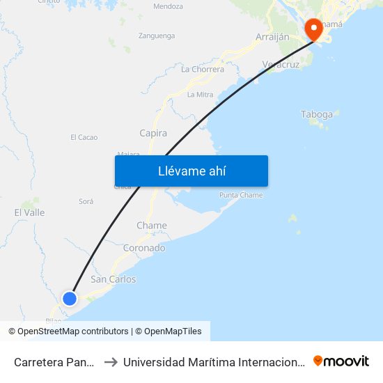 Carretera Panamericana, 63-1 to Universidad Marítima Internacional De Panamá (Umip) Edif. 1033 map