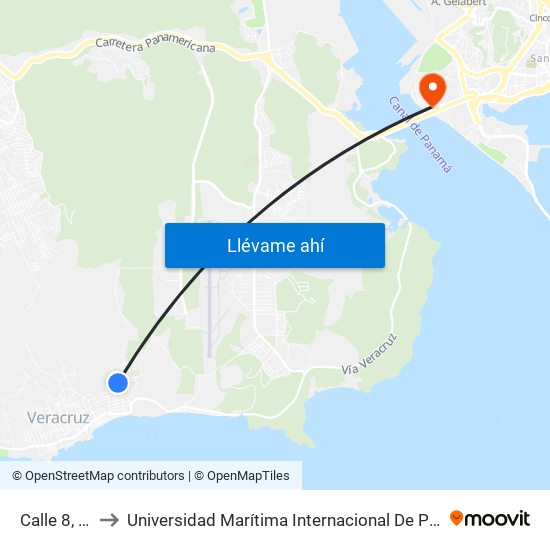 Calle 8, 197-11 to Universidad Marítima Internacional De Panamá (Umip) Edif. 1033 map