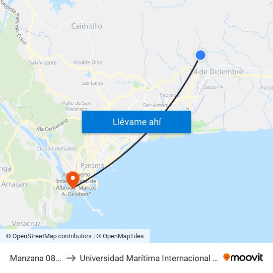 Manzana 080819, 4-278 to Universidad Marítima Internacional De Panamá (Umip) Edif. 1033 map
