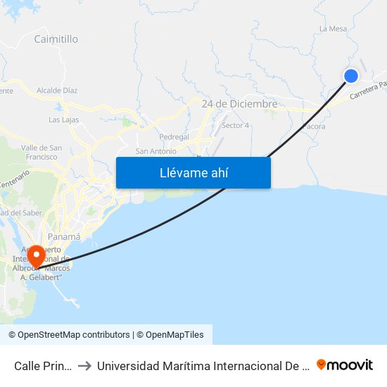 Calle Principal, 26 to Universidad Marítima Internacional De Panamá (Umip) Edif. 1033 map