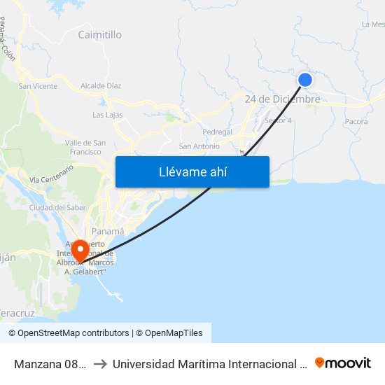 Manzana 080817, 182-7 to Universidad Marítima Internacional De Panamá (Umip) Edif. 1033 map