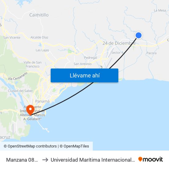 Manzana 080817, 2-1646 to Universidad Marítima Internacional De Panamá (Umip) Edif. 1033 map