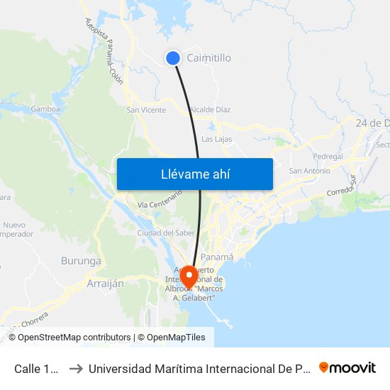 Calle 111, 111 to Universidad Marítima Internacional De Panamá (Umip) Edif. 1033 map