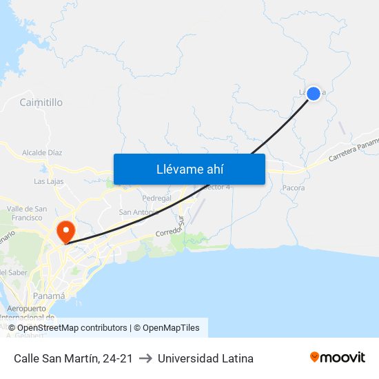 Calle San Martín, 24-21 to Universidad Latina map