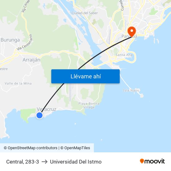 Central, 283-3 to Universidad Del Istmo map