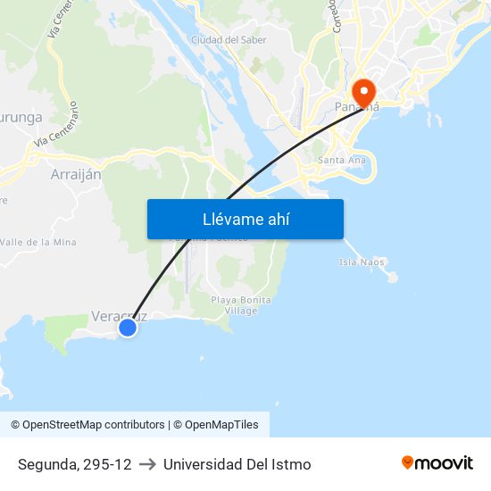 Segunda, 295-12 to Universidad Del Istmo map