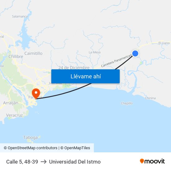 Calle 5, 48-39 to Universidad Del Istmo map