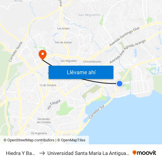 Hiedra Y Bambu to Universidad Santa María La Antigua - Usma map