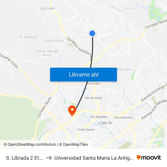 S. Librada 2 Etapa-R to Universidad Santa María La Antigua - Usma map