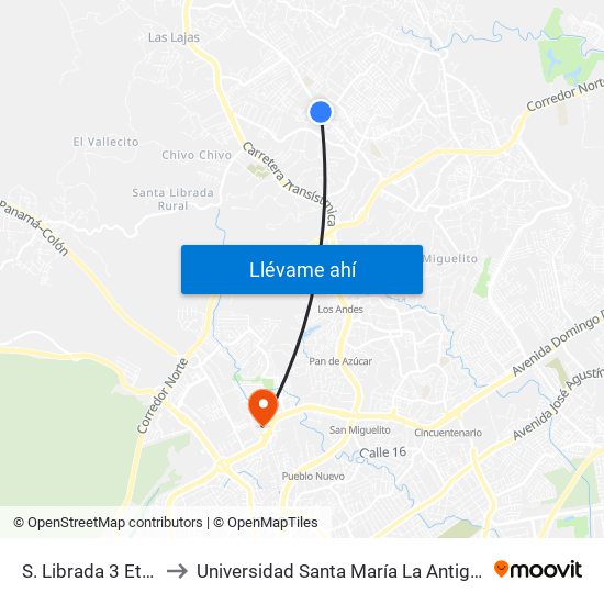 S. Librada 3 Etapa-R to Universidad Santa María La Antigua - Usma map