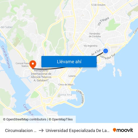 Circunvalacion Via Israel-I to Universidad Especializada De Las Americas (Udelas) map