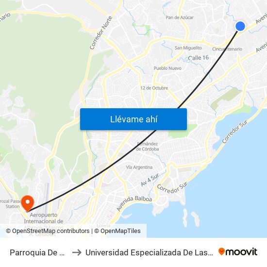 Parroquia De Villa Lucre to Universidad Especializada De Las Americas (Udelas) map