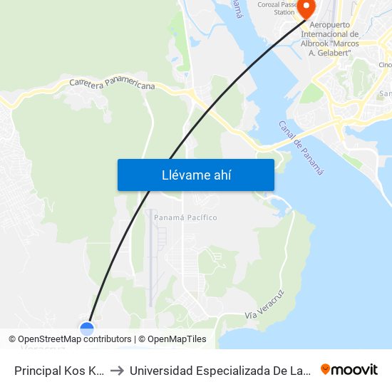 Principal Kos Kuna, 204-4 to Universidad Especializada De Las Americas (Udelas) map