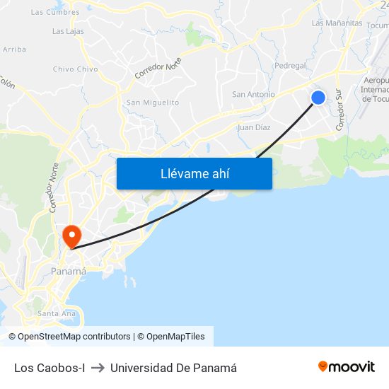 Los Caobos-I to Universidad De Panamá map
