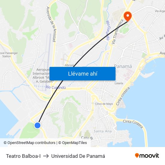 Teatro Balboa-I to Universidad De Panamá map