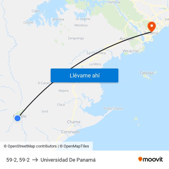 59-2, 59-2 to Universidad De Panamá map