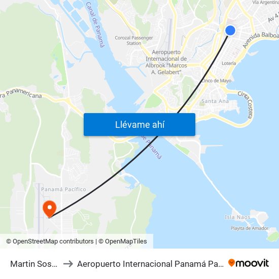 Martin Sosa-R to Aeropuerto Internacional Panamá Pacífico map