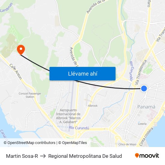 Martin Sosa-R to Regional Metropolitana De Salud map