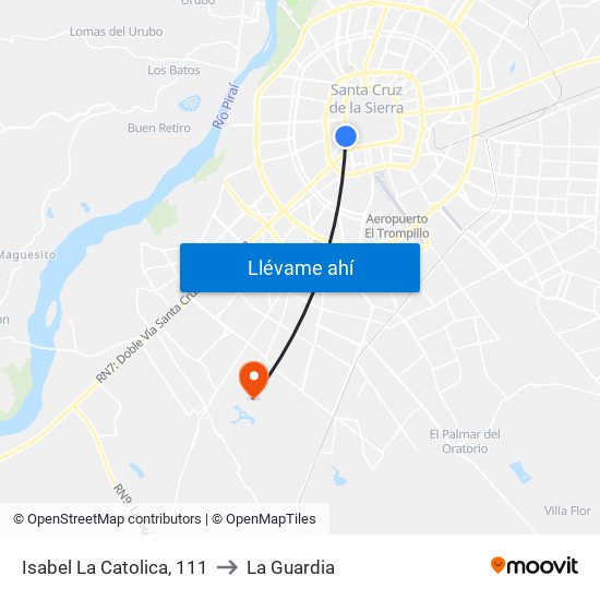 Isabel La Catolica, 111 to La Guardia map