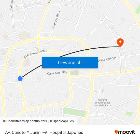 Av. Cañoto Y Junín to Hospital Japonés map