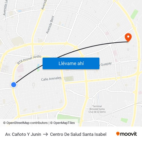 Av. Cañoto Y Junín to Centro De Salud Santa Isabel map