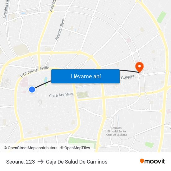 Seoane, 223 to Caja De Salud De Caminos map