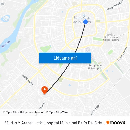 Murillo Y Arenales to Hospital Municipal Bajío Del Oriente map