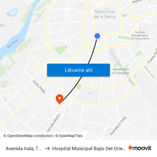 Avenida Irala, 711 to Hospital Municipal Bajío Del Oriente map