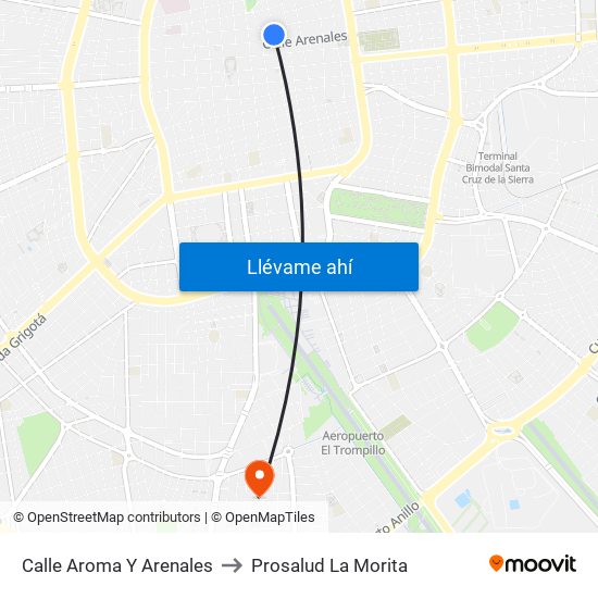 Calle Aroma Y Arenales to Prosalud La Morita map