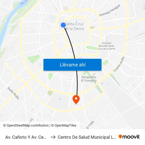 Av. Cañoto Y Av. Centenario to Centro De Salud Municipal Los Olivos map