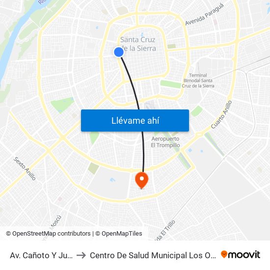 Av. Cañoto Y Junín to Centro De Salud Municipal Los Olivos map