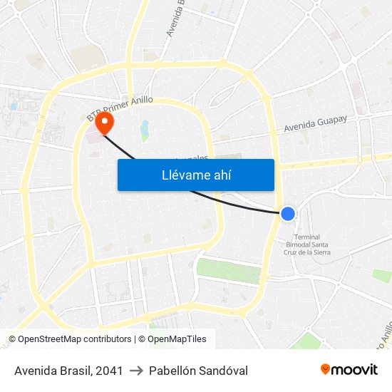 Avenida Brasil, 2041 to Pabellón Sandóval map