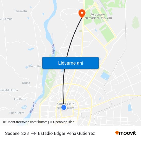 Seoane, 223 to Estadio Edgar Peña Gutierrez map