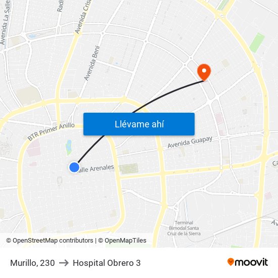 Murillo, 230 to Hospital Obrero 3 map
