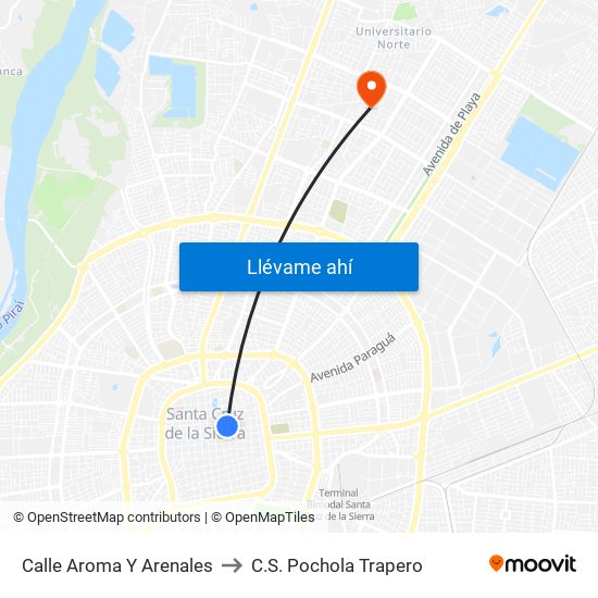 Calle Aroma Y Arenales to C.S. Pochola Trapero map