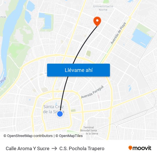 Calle Aroma Y Sucre to C.S. Pochola Trapero map
