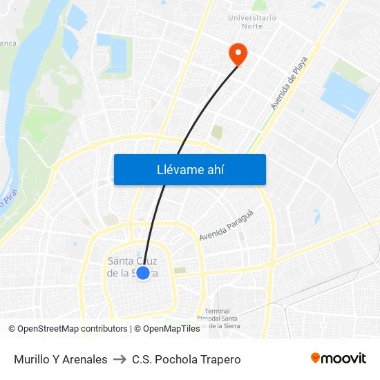 Murillo Y Arenales to C.S. Pochola Trapero map