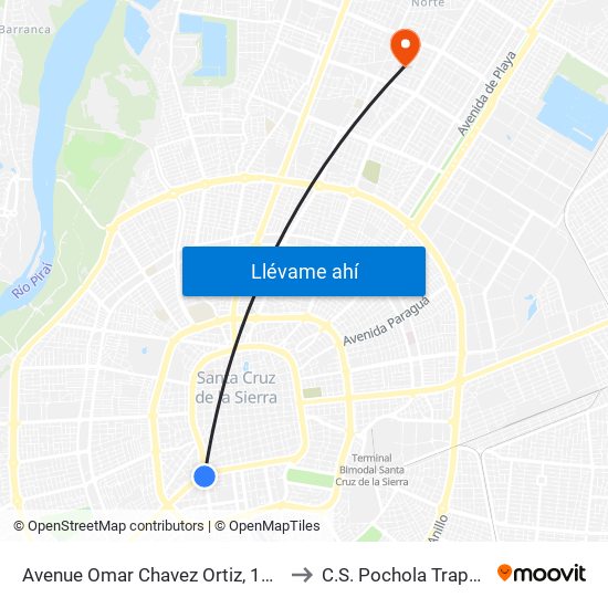Avenue Omar Chavez Ortiz, 1151 to C.S. Pochola Trapero map