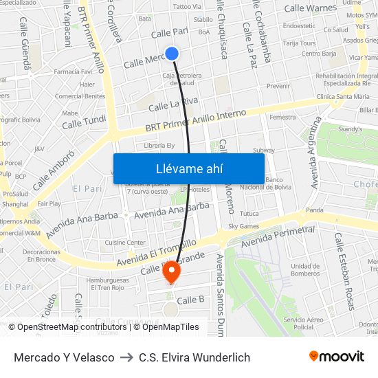 Mercado Y Velasco to C.S. Elvira Wunderlich map