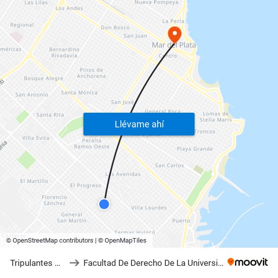 Tripulantes Del Fournier, 5138 to Facultad De Derecho De La Universidad Nacional De Mar Del Plata (Unmdp) map