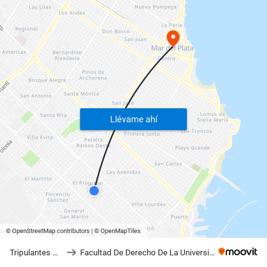 Tripulantes Del Fournier, 5481 to Facultad De Derecho De La Universidad Nacional De Mar Del Plata (Unmdp) map