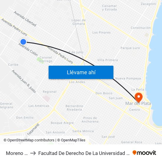 Moreno X Canadá to Facultad De Derecho De La Universidad Nacional De Mar Del Plata (Unmdp) map