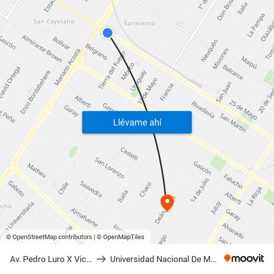 Av. Pedro Luro X Victoriano Montes to Universidad Nacional De Mar Del Plata (Unmdp) map