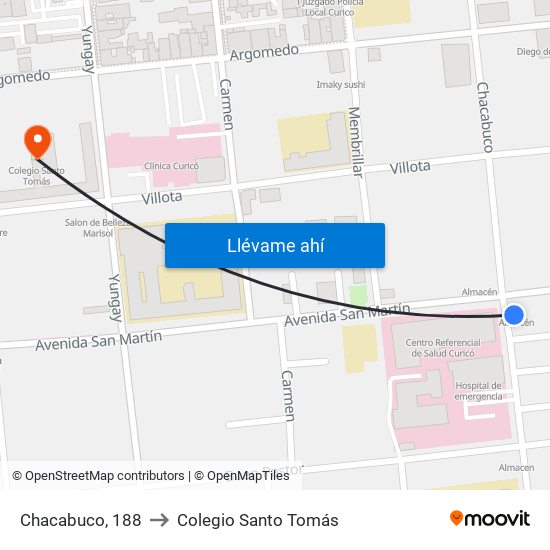 Chacabuco, 188 to Colegio Santo Tomás map