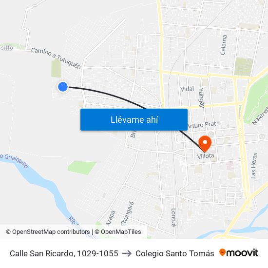 Calle San Ricardo, 1029-1055 to Colegio Santo Tomás map