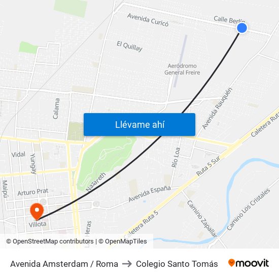 Avenida Amsterdam / Roma to Colegio Santo Tomás map