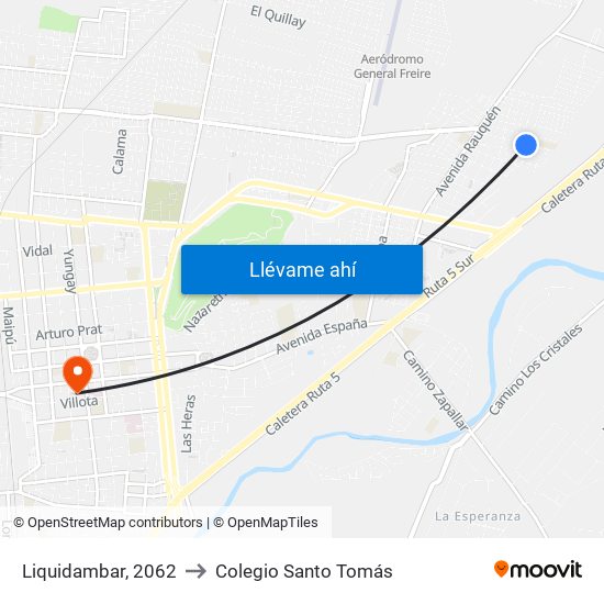 Liquidambar, 2062 to Colegio Santo Tomás map