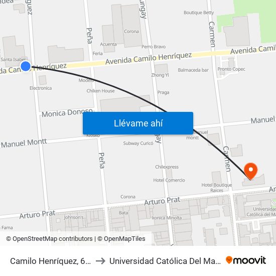 Camilo Henríquez, 627 to Universidad Católica Del Maule map